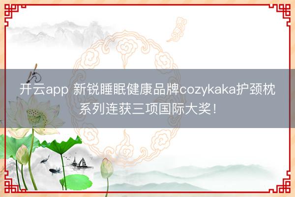 开云app 新锐睡眠健康品牌cozykaka护颈枕系列连获三项国际大奖！