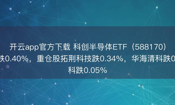 开云app官方下载 科创半导体ETF（588170）开盘跌0.40%，重仓股拓荆科技跌0.34%，华海清科跌0.05%