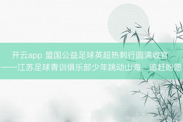 开云app 盟国公益足球英超热刺行圆满收官 ——江苏足球青训俱乐部少年跳动山海，追赶盼愿